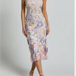 Showpo Multicolor Floral Midi Dress